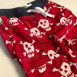 Mini Boden red Techno zip off shorts pants  11